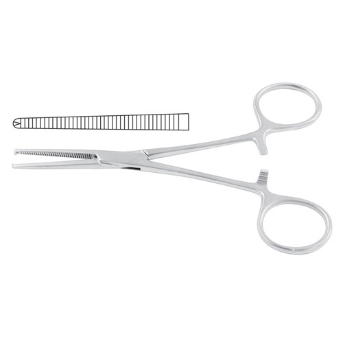 Kocher (Delicate) Haemostatic Forceps Straight – 1 x 2 Teeth 13 cm