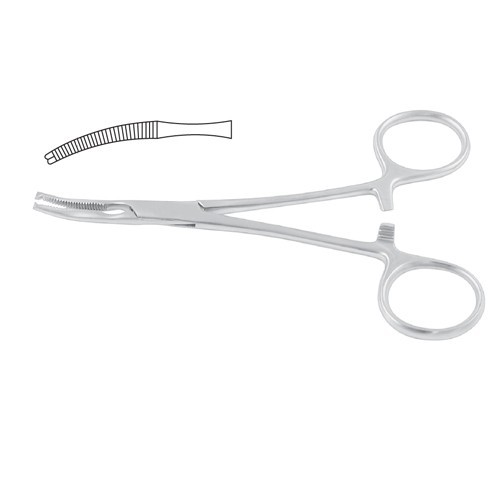 Mikulicz-Baby Peritoneum Forcep Curved – 1 x 2 Teeth 14.5 cm